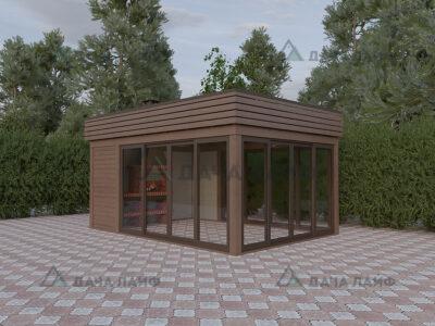 современные беседки с плоской крышей